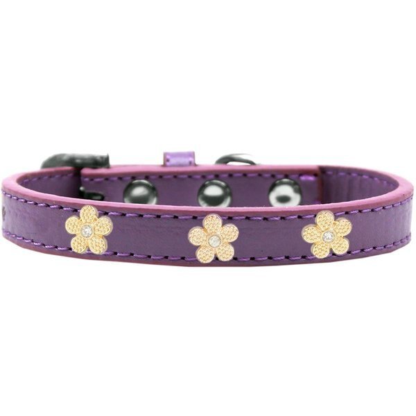 Gold Flower Widget Dog CollarLavender Size 12, Pet Pal, Mfr#: PE808429